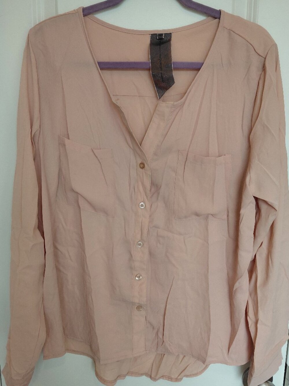 Blush Button Flowy Top